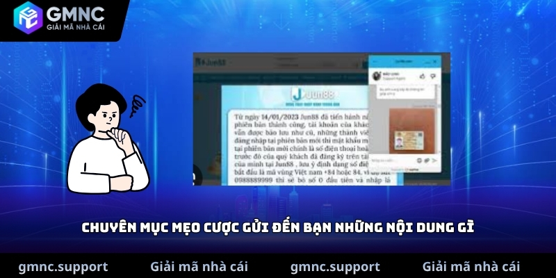 Chuyên mục mẹo cược gửi đến bạn những nội dung gì